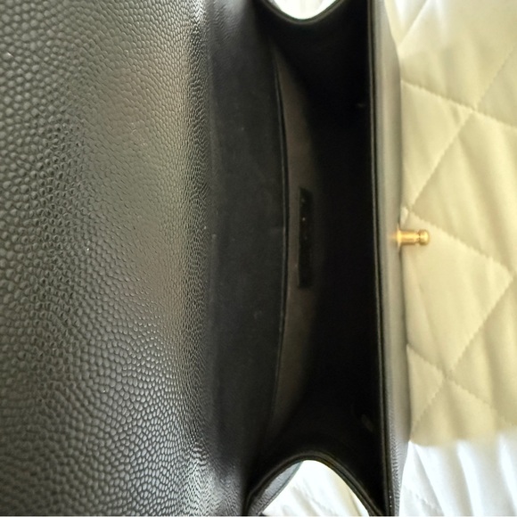 Black Quilted Leather Bag with Gold Chain - Picture 9 of 14